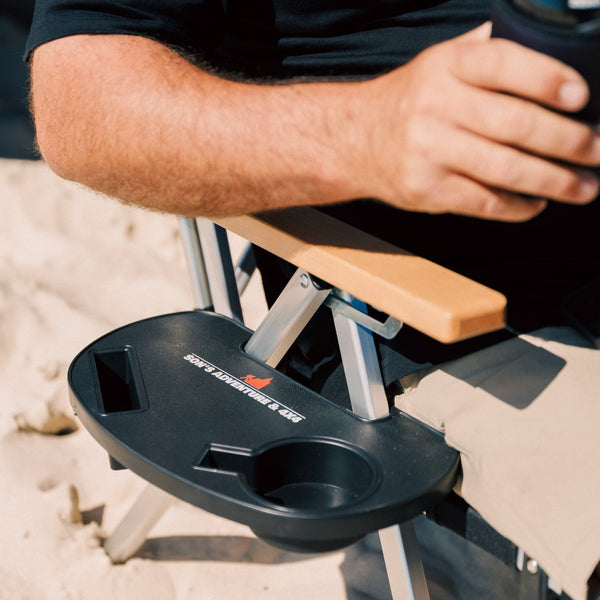 Chair-Mounted Table for Drinks, Phone & Essentials