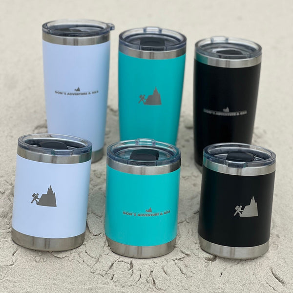 Double-walled insulated travel cup for hot and cold drinks