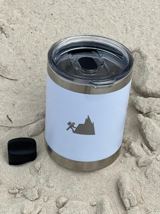 Double-walled insulated travel cup for hot and cold drinks