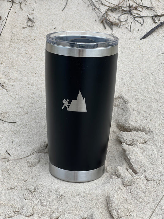 Double-walled insulated travel cup for hot and cold drinks